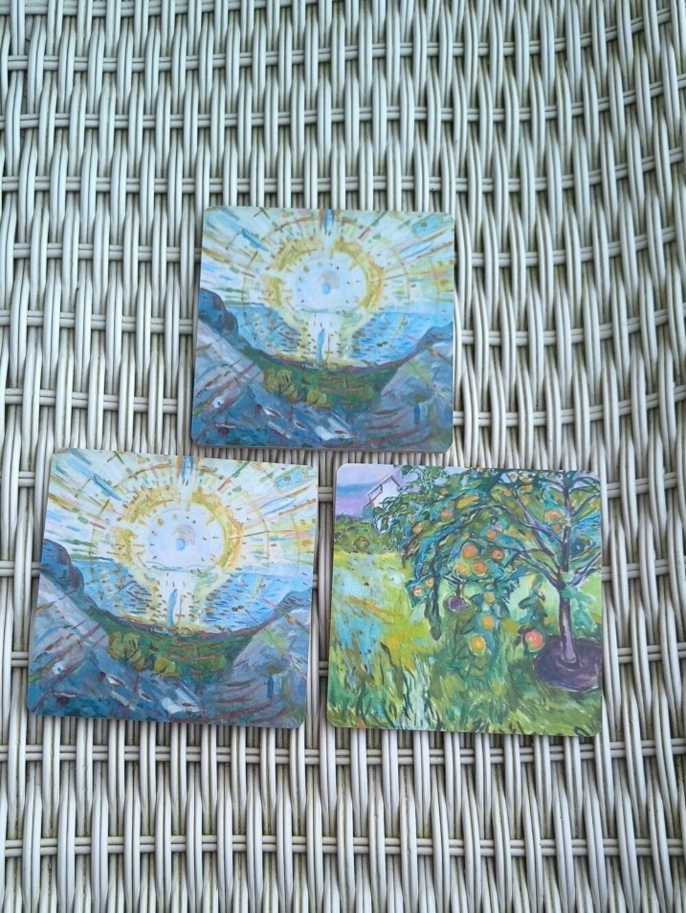 Edvard Munch Coaster Set | The Sun & Apple Tree By The Studio